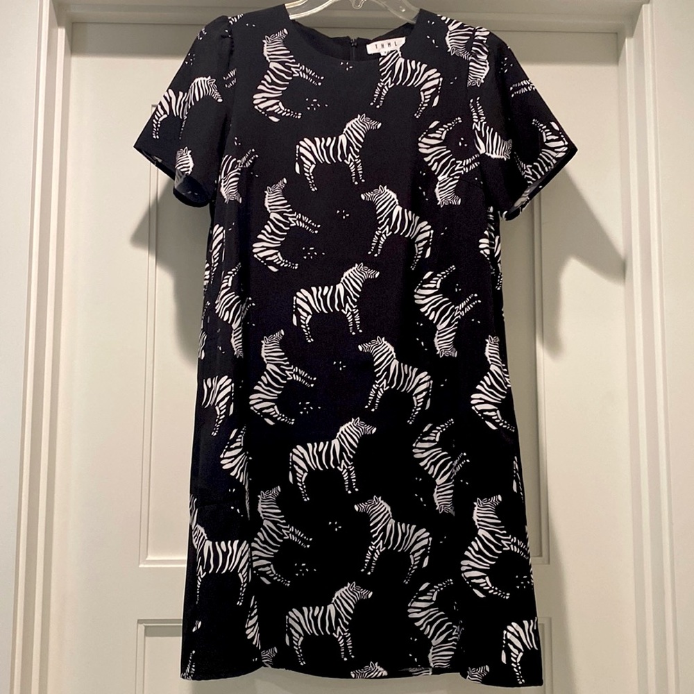 Zebra print black flowy dress